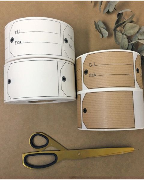 Gavemærker - Manilla - 500 stk. Brun. Til- og fra