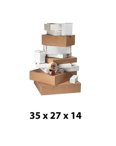 Papkasse, 35 x 27 x 14, brun. Pris pr. stk. Min. Køb 25 stk.