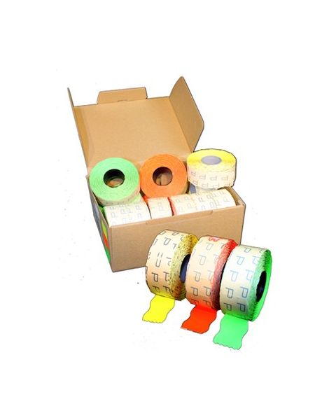 Prisetiketter 2 linier - neonfarver