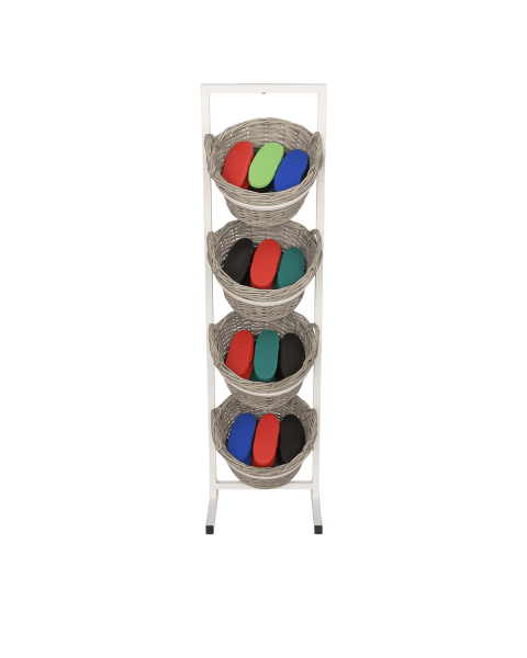 Kurvestativ - Hvid - fletkurv