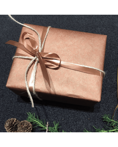 Gavepapir B 50 cm. Kobber, kraftpapir. 100 mtr.