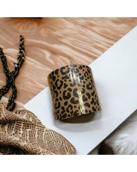 Gavepapir B 10 cm. Jaguar print, kraftpapir. 100 mtr.