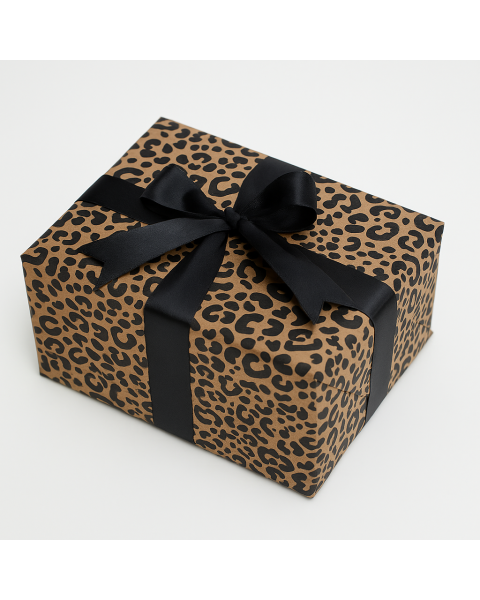 Gavepapir B 40 cm. Jaguar print, kraftpapir. 100 mtr.