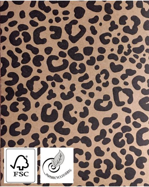 Gavepapir B 40 cm. Jaguar print, kraftpapir. 100 mtr.