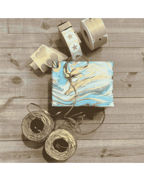 Gavepapir B 50 cm. Marmor look, coated papir. 100 mtr.