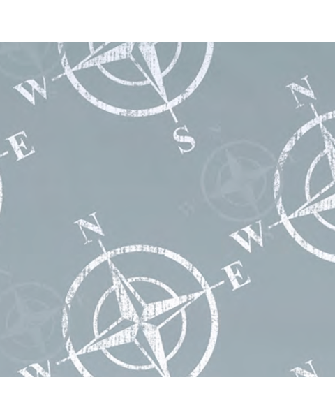 Gavepapir B 57 cm, Maritim, hvid kraftpapir. 175 mtr.