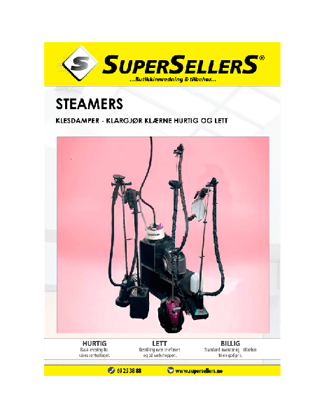Katalog med steamers og tøjdamper