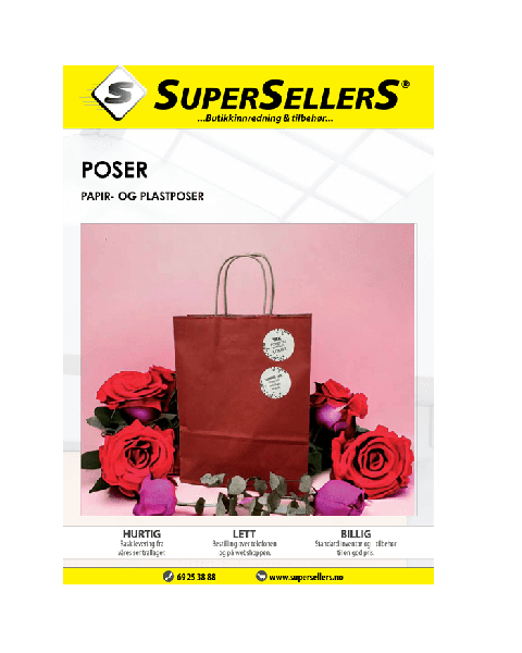 Katalog med Poser. Papir, plast eller Non Woven