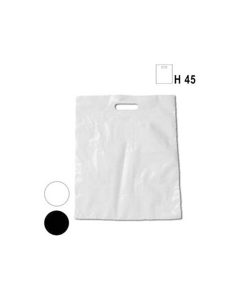 Plastikpose - Mellem (B 39 x D/BF 8 x H 45 cm.) - Budget - 100 stk. Vælg sort eller hvid