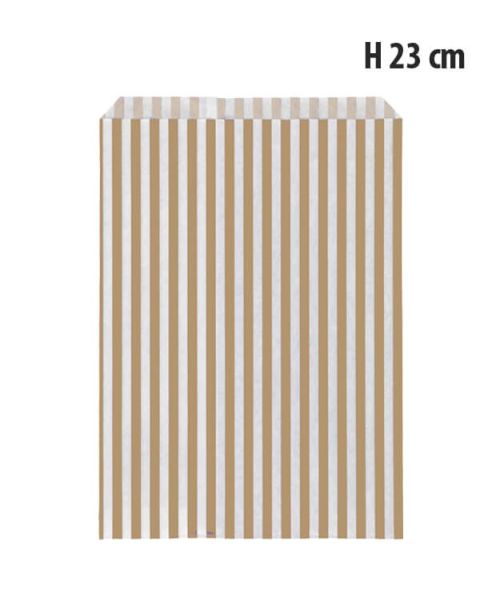 Gaveposer - H 23 cm. - Striber - 1.000 stk. Vælg størrelse og antal