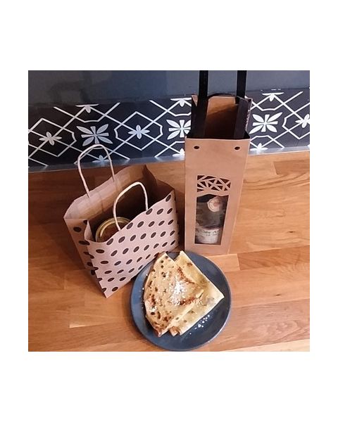 Papirspose - Prikker - H 25 cm. - 50 stk.  Kraftpapir