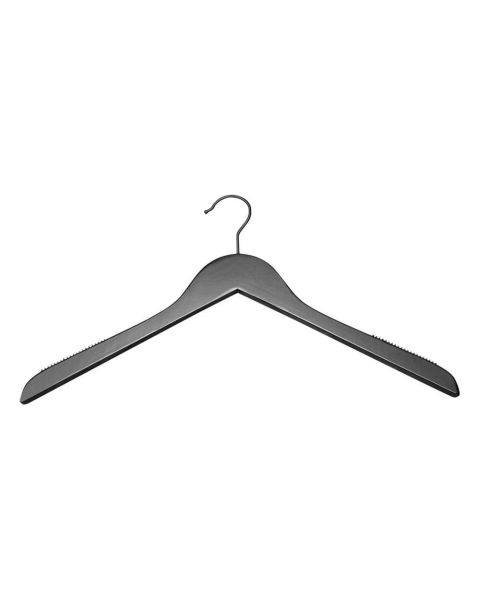 Flad konfektionsbøjle m/ gummi - mat sort
