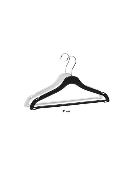 Plastbøjle, voksen, formpresset, med hak og stang, B 41 cm.   225 stk. Vælg farve