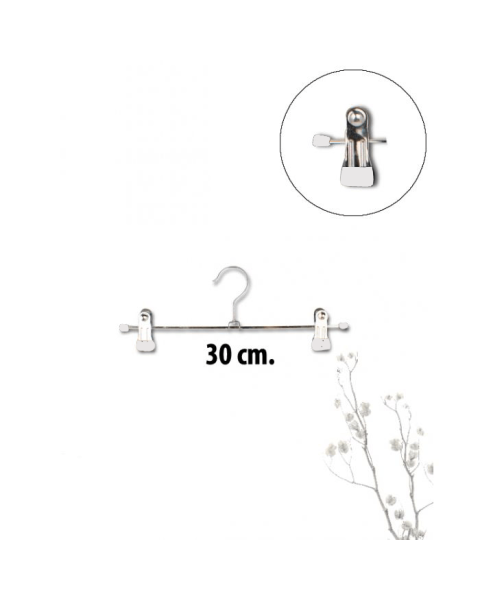 Klemmebøjle metal (B 30 cm.) - 100 stk. Hvid. Buksebøjle