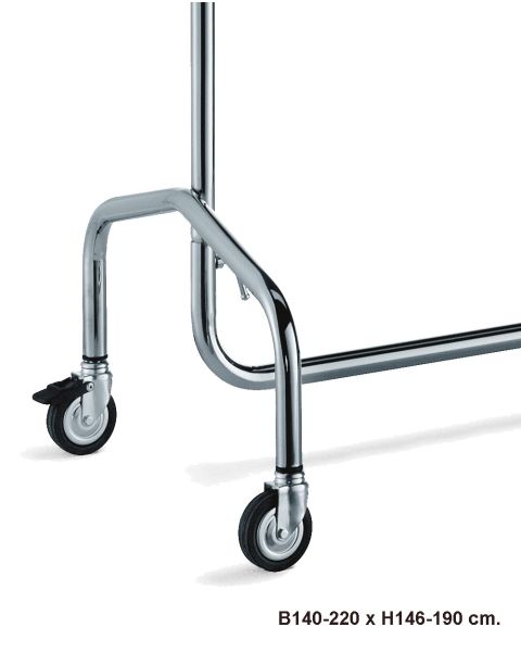 Super Konfektionsstativ - Krom, justerbar, B140-220 x D55 x H146-190 cm