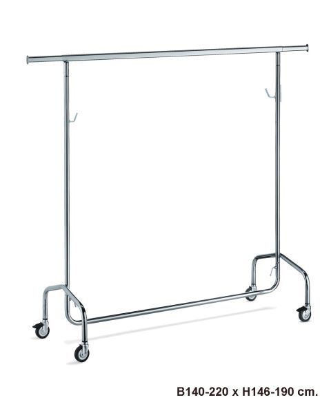 Super Konfektionsstativ - Krom, justerbar, B140-220 x D55 x H146-190 cm