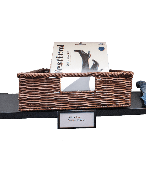 Skilteholder 10 x H 5 - hyldeforkant