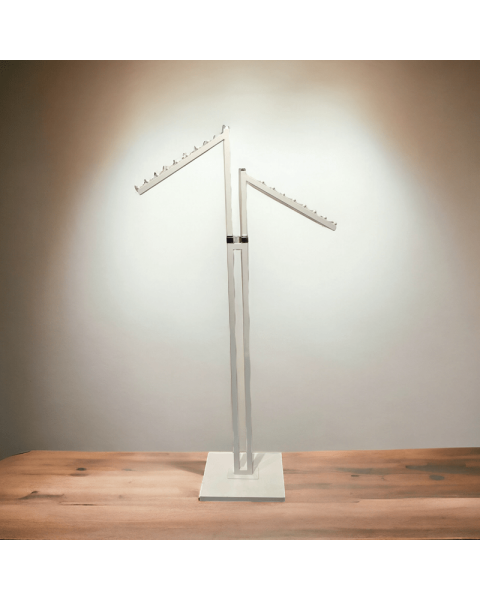 Joystativ, 2 skrå arme i hvid, hvidt stativ, 80 x 39 cm, H125-195 cm