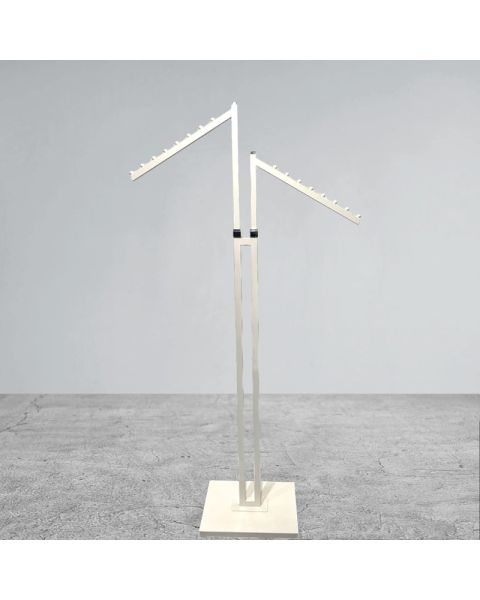 Joystativ, 2 skrå arme i hvid, hvidt stativ, 80 x 39 cm, H125-195 cm