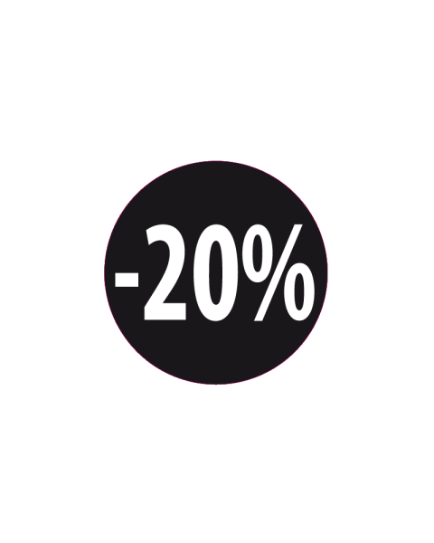 Sorte etiketter m/ procent - 1.000 stk. Vælg procent