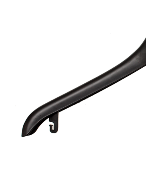 Kraftig jakkebøjle, plast, sort, 44 cm, skulder 2,0 cm, pakket med 110 stk. Letvægt