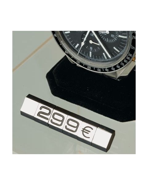 Prismærkesæt, 360 stk m/ stander. Sølv L7 x H9.5 mm.