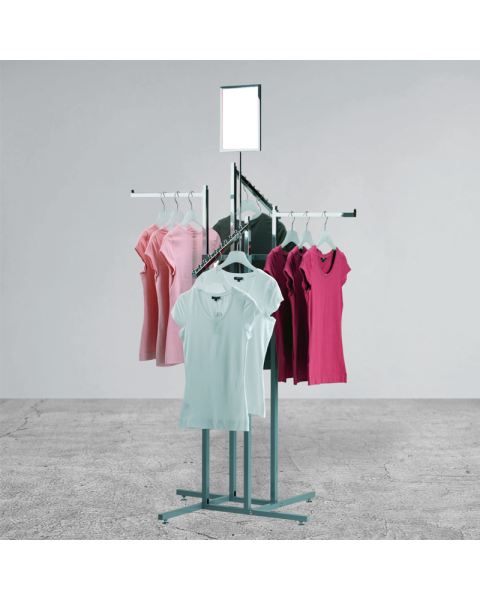 Joy-stativ 4 armet - tøjstativ H125-195 cm m/ 4 lige højdejusteres arme. Vælg farve på stel og arme