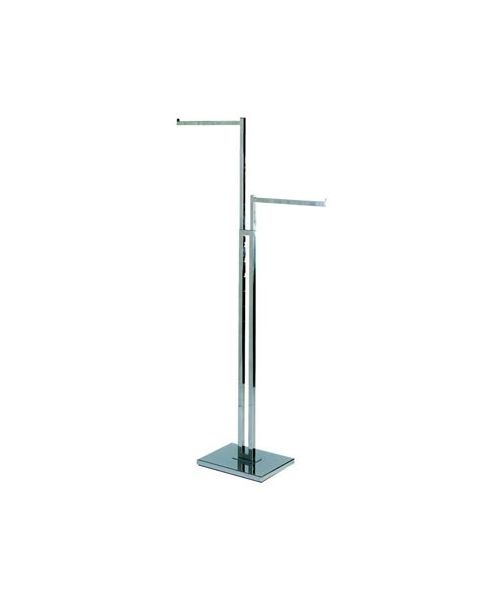 Click, Joystativ, med 2 lige arme i krom, højdejusterbar, har stillesko, krom stativ, H120-210 cm