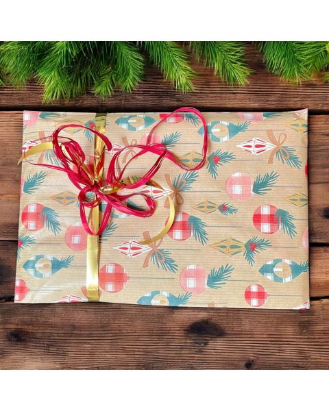 Julepapir B70. Julekugler. 50 mtr.