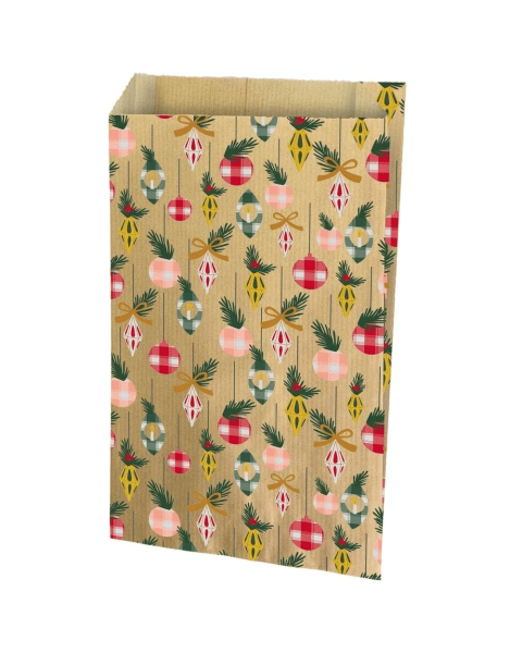 Gaveposer - H 35 cm. - Julekugler på natur - 250 stk