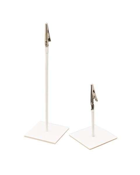 Skilteholder m/ krokodillenæb - H 10 cm. - Hvid