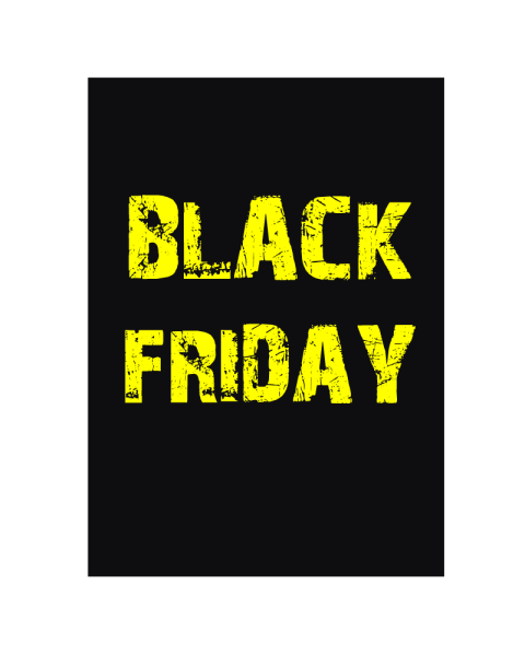 Plakat. Black Friday, sort og gul, 50 x 70 cm