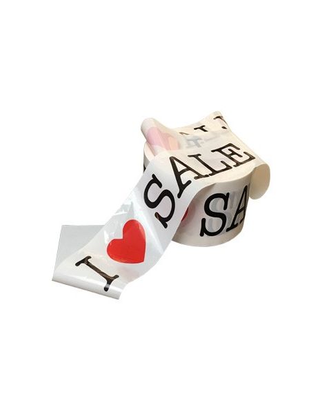 Afspærringsbånd - I LOVE SALE - 250 mtr.