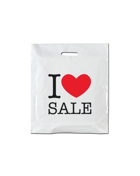 Plastpose - I LOVE SALE - 100 stk.