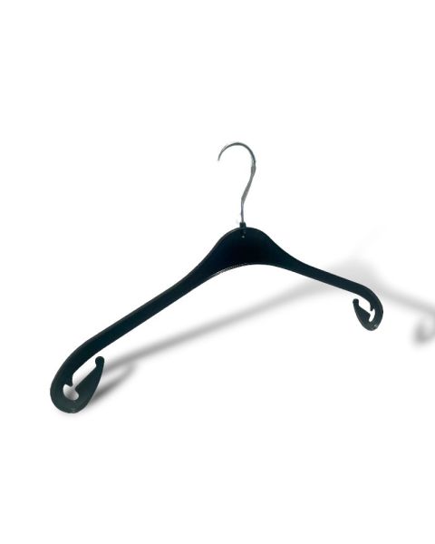 Plastbøjle, Voksen, formpresset, med kraftig ophæng, sort, 43 cm. 300 stk.