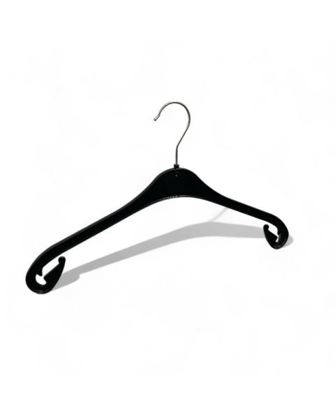 Plastbøjle, Voksen, formpresset, med kraftig ophæng, sort, 43 cm. 300 stk.