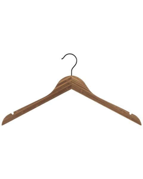 Bambus bøjle, massiv, flad, med hak, natur, sort krog, 44 cm