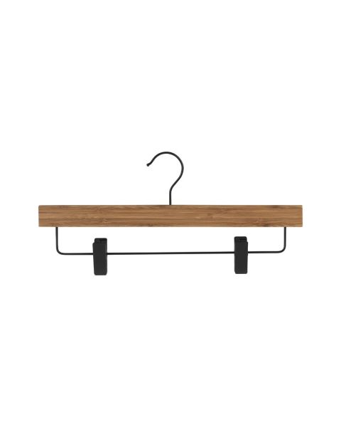 Bambus buksebøjle, massiv, med klemmer, natur, sort krog, 36 cm.