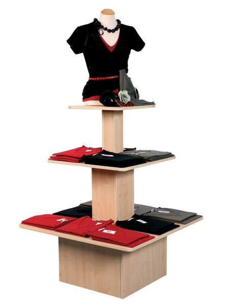 Pyramide H 120 - Firkantet. 3 plateauer. Hvid eller Ahorn