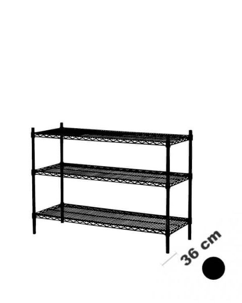 Reol - Sort (B 122 x D 36 x H 90 cm.)