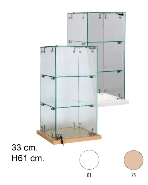 Vitrine t/ bord H 61 cm. - Slimline
