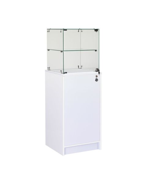 Vitrine m/ skab H 148 cm. - Slimline. Vitrineskab