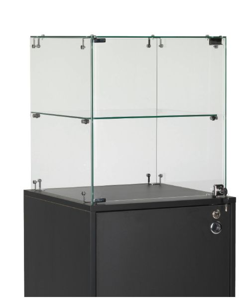 Vitrine m/ skab H 148 cm. - Slimline. Vitrineskab