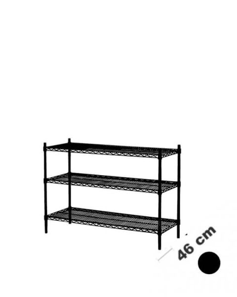 Reol - Sort (B 122 x D 46 x H 90 cm.)