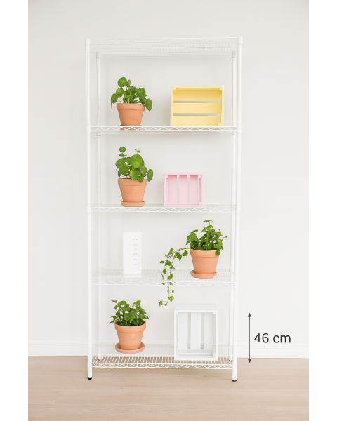 Reol - TUBO (B 91 x D 46 x H 220 cm.) - Hvid glans