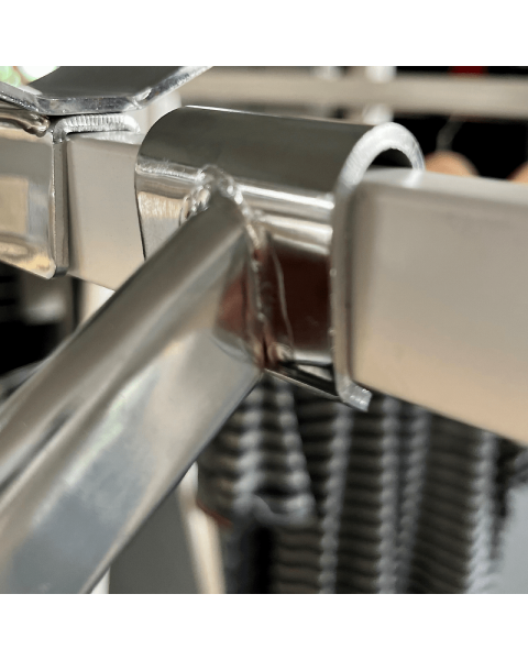 skrå fronthæng, med 7 knopper, til oval dekostang, krom