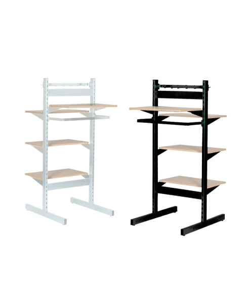 T-Gondol - H 147,5 x B 67 cm. Dobbelt display. Framework - Vælg farve