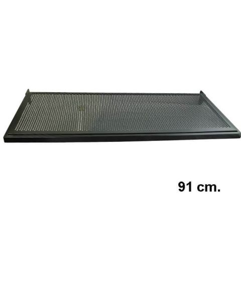 U-hylde m/ metalhulplade (91 x 37 cm), Sort