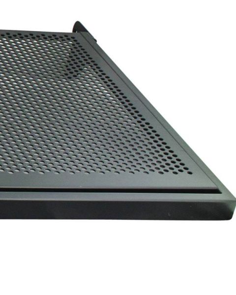 U-hylde m/ metalhulplade (91 x 37 cm), Sort