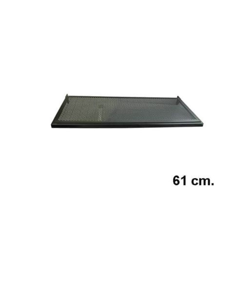 U-hylde m/ metalhulplade (61 x 37 cm), Sort